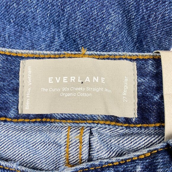 NWT Everlane Jeans Women's Size 27 The Curvy 90's Cheeky Straight Jean Blue - Picture 12 of 13